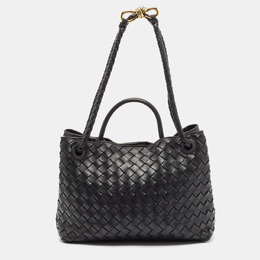 Bottega Veneta: Чёрная сумка  Intrecciato