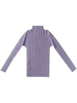 Pleats Please Issey Miyake: Фиолетовая футболка 