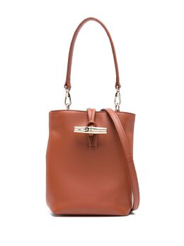 Longchamp: Коричневая сумка  Roseau