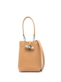 Longchamp: Коричневая сумка  Roseau