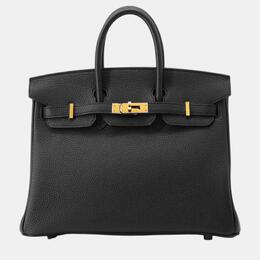 Hermes: Чёрная сумка-шоппер  Birkin 25