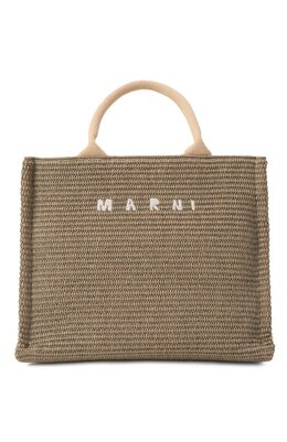 Marni: Сумка цвета хаки 