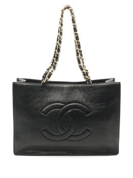 CHANEL Pre-Owned: Чёрная сумка-шоппер 