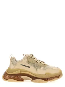 Balenciaga: Бежевые кроссовки  Triple S