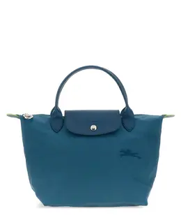 Longchamp: Голубая сумка  Le Pliage