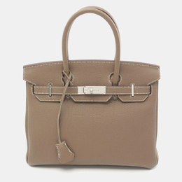 Hermes: Коричневая сумка-шоппер  Birkin 30