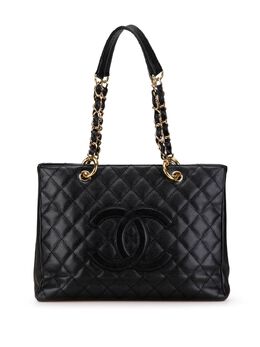 CHANEL Pre-Owned: Чёрная сумка-шоппер 