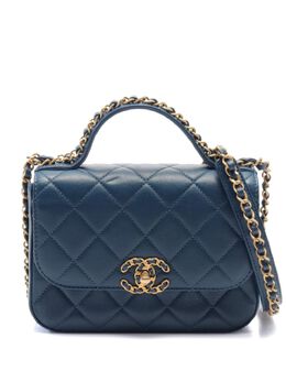 CHANEL Pre-Owned: Голубая сумка 