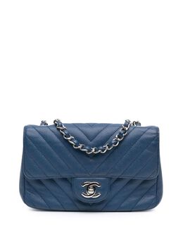 CHANEL Pre-Owned: Голубая сумка через плечо 