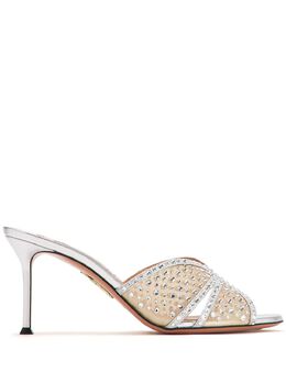 Aquazzura: Серебристые сабо 