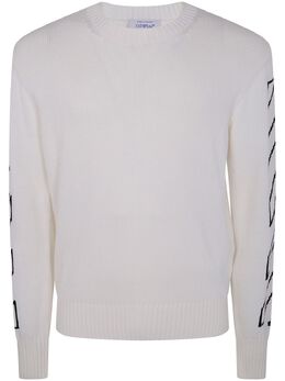 Off-White: Белый свитер  Diag Outline