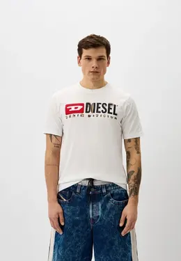 Diesel: Бежевая футболка 