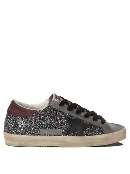 Golden Goose: Серебристые кроссовки  Super Star