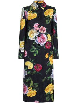 Dolce & Gabbana: Пальто  Rose с принтом
