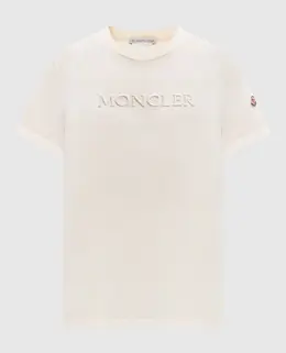 Moncler: Бежевая футболка 