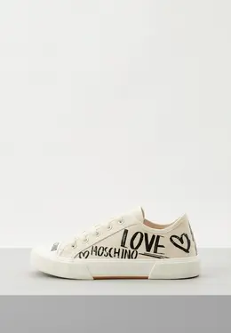 Love Moschino: Бежевые кеды 