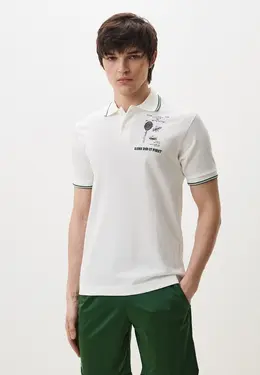 Lacoste: Белое поло 