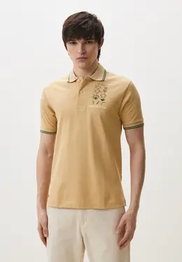 Lacoste: Бежевое поло 