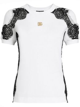 Dolce & Gabbana: Кружевная футболка  T