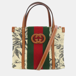 Gucci: Коричневая сумка-шоппер  Interlocking G