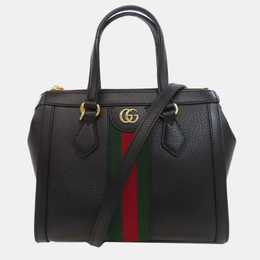 Gucci: Чёрная сумка  Ophidia