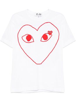 Comme Des Garçons Play: Белая футболка 