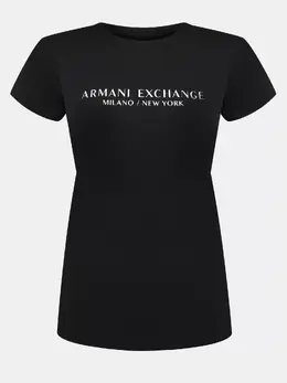 Armani Exchange: Чёрная футболка 