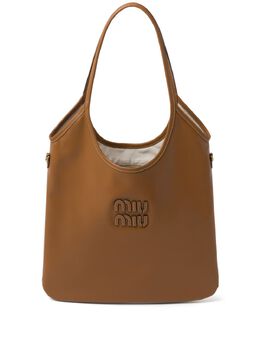 Miu Miu: Коричневая сумка-шоппер 