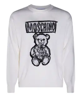 Moschino: Белый свитер  Teddy Bear