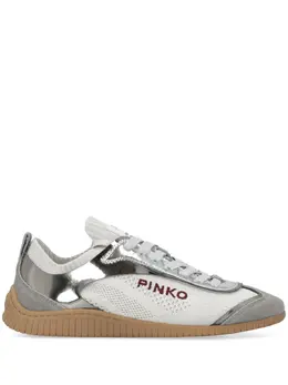 PINKO: Серебристые кроссовки 