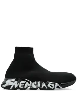 Balenciaga: Чёрные кроссовки  Speed.2