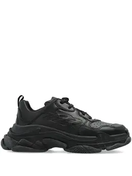 Balenciaga: Чёрные кроссовки  Triple S
