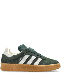 adidas: Зелёные кроссовки  Samba