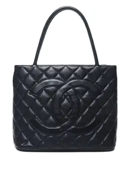 CHANEL Pre-Owned: Чёрная сумка-шоппер 