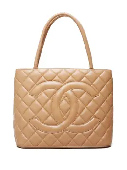 CHANEL Pre-Owned: Бежевая сумка-шоппер 