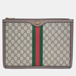 Gucci: Бежевый клатч 