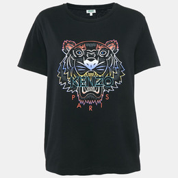 Kenzo: Чёрная футболка  Tiger