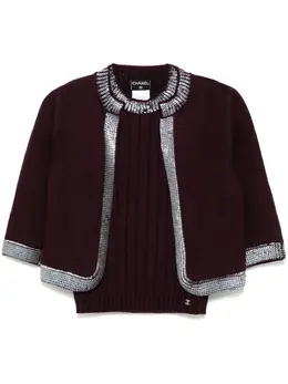 CHANEL Pre-Owned: Кардиган со стразами 