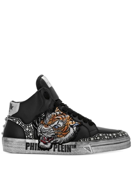 Philipp Plein: Чёрные кроссовки  Tiger