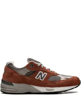 New Balance: Коричневые кроссовки  991