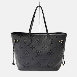 Louis Vuitton: Чёрная сумка-шоппер  Neverfull MM