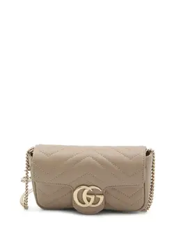 Gucci: Бежевая сумка  GG Marmont