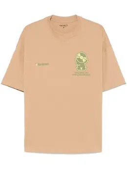 Carhartt WIP: Бежевая футболка 