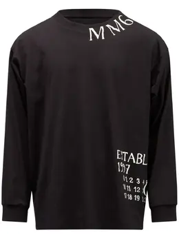 MM6 Maison Margiela: Чёрная футболка 