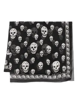 Alexander McQueen: Шарф  Skull с принтом