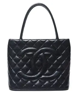 CHANEL Pre-Owned: Чёрная сумка-шоппер 