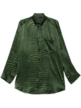 Balenciaga: Зелёная рубашка  Cocoon