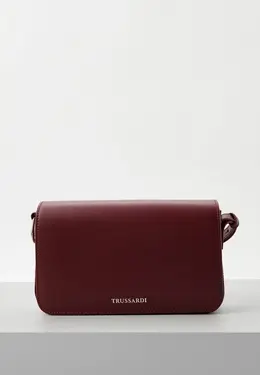 Trussardi: Бордовая сумка 