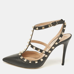 Valentino: Чёрные сандалии  Rockstud