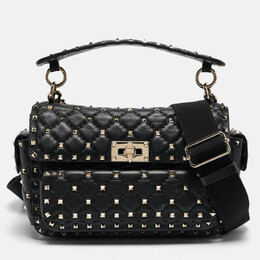 Valentino: Чёрная сумка  Rockstud Spike